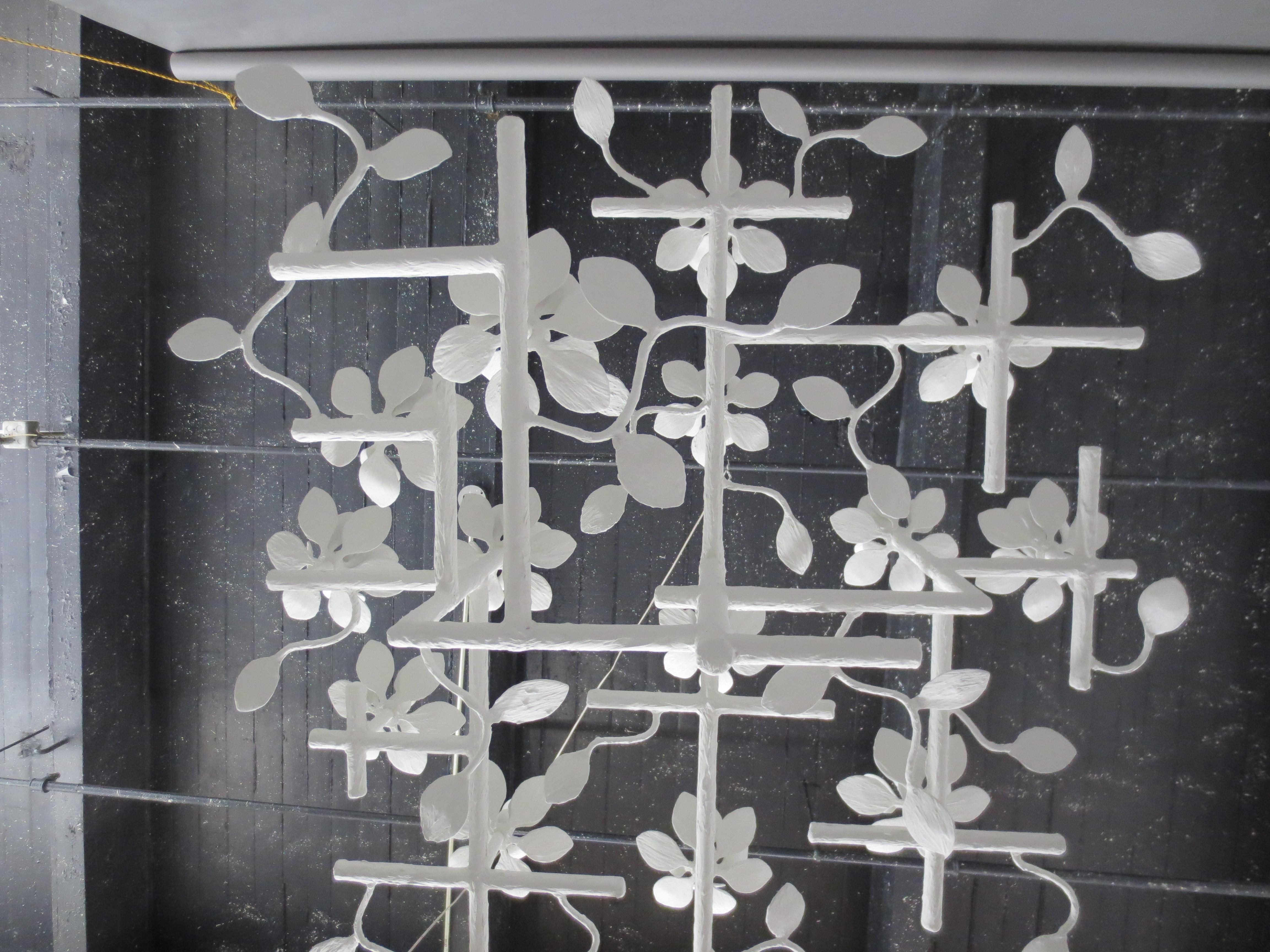 Compressed Lotus Plaster Chandelier For Sale 3