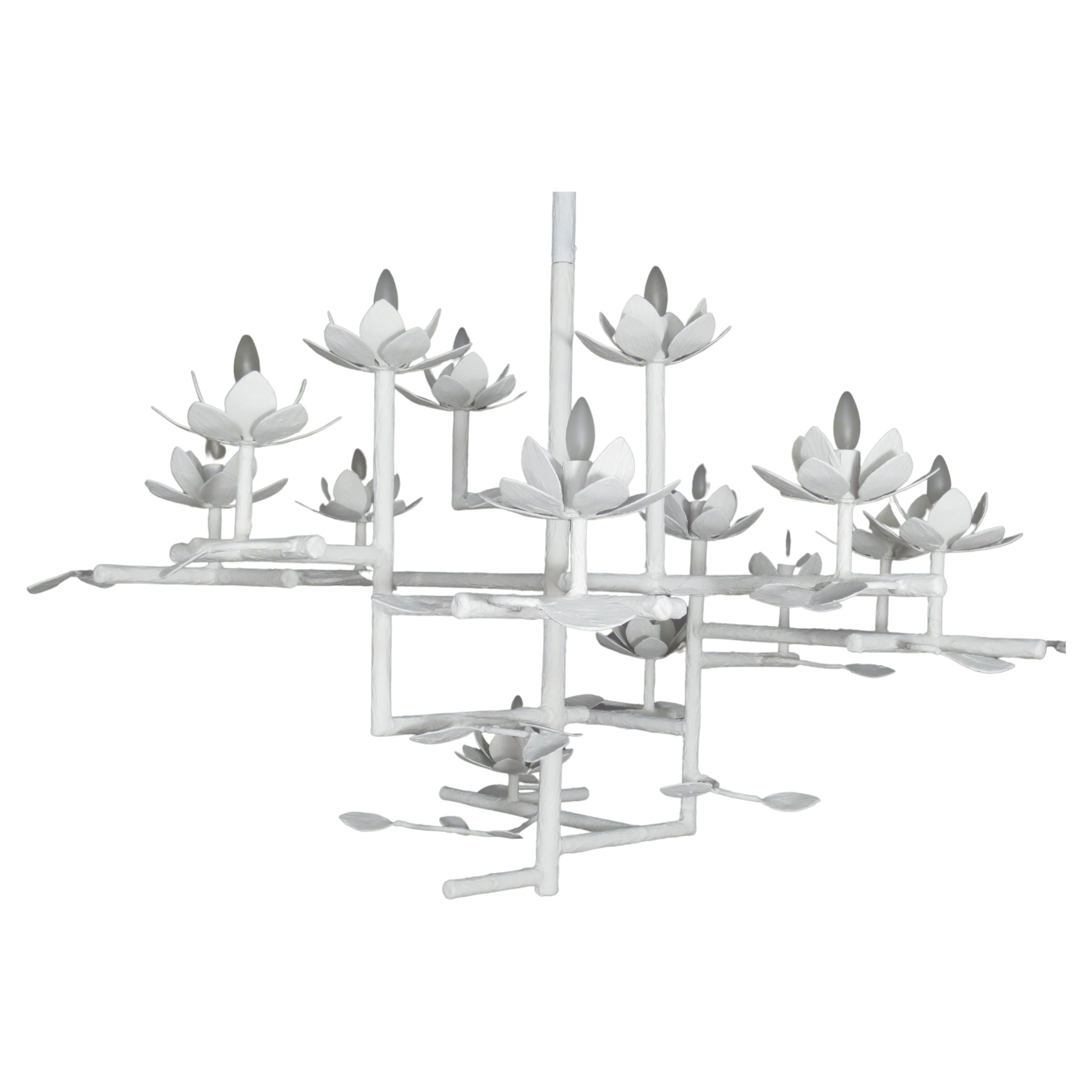 Compressed Lotus Plaster Chandelier For Sale