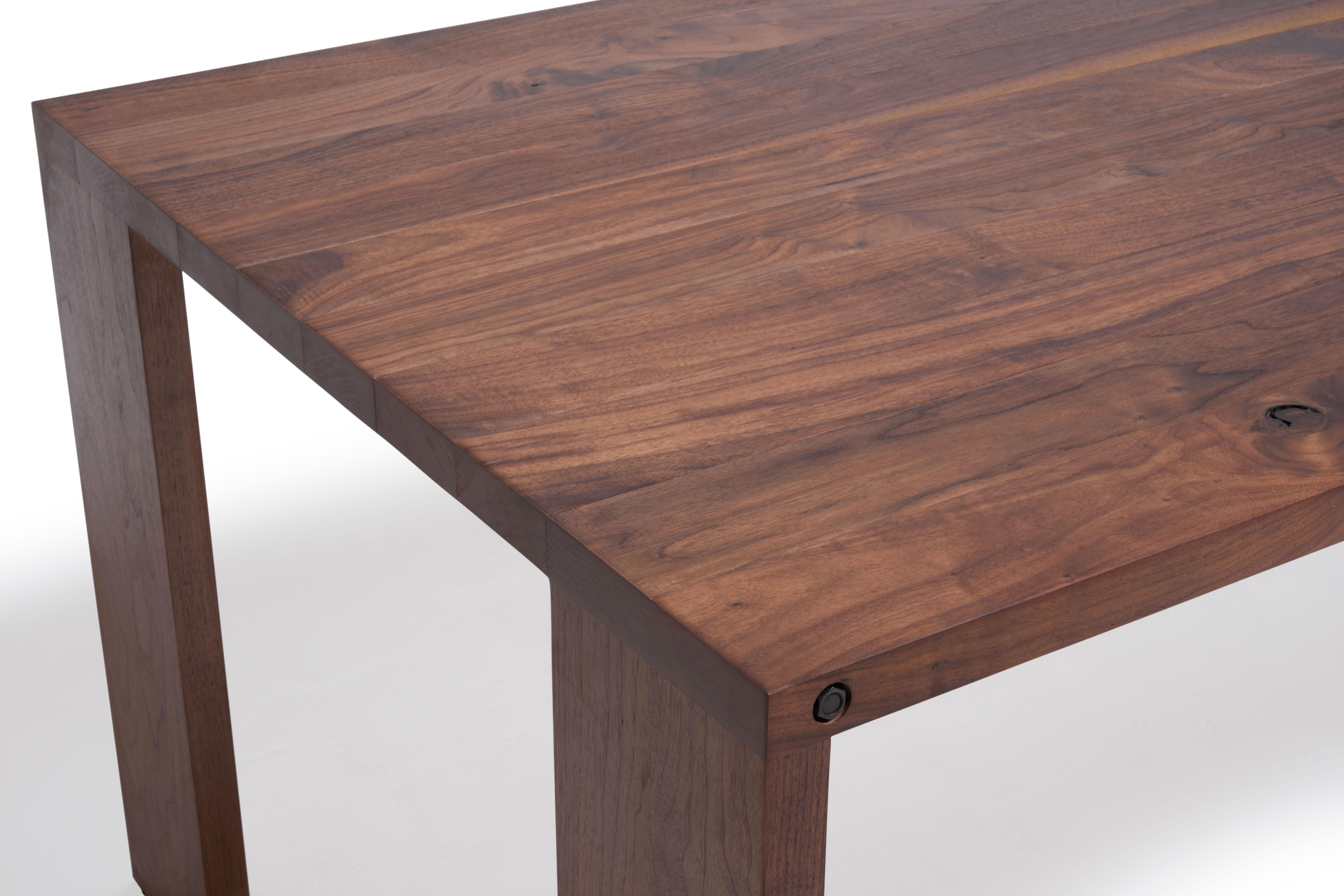 Contemporary Compression Dining Table in Walnut Wood For Sale