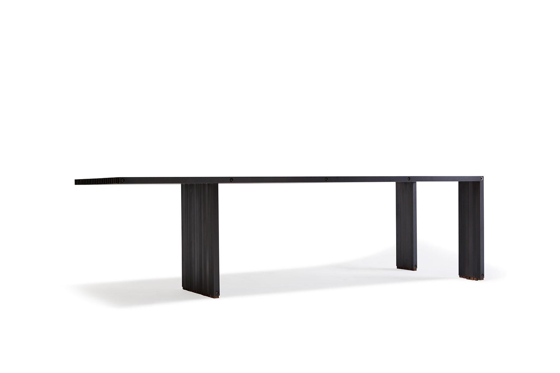 American Compression Table in Blackened Aluminum For Sale