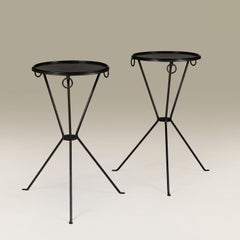 COMPTE 1930 gueridans in ferro battuto dipinto dopo Jean-Michel Frank