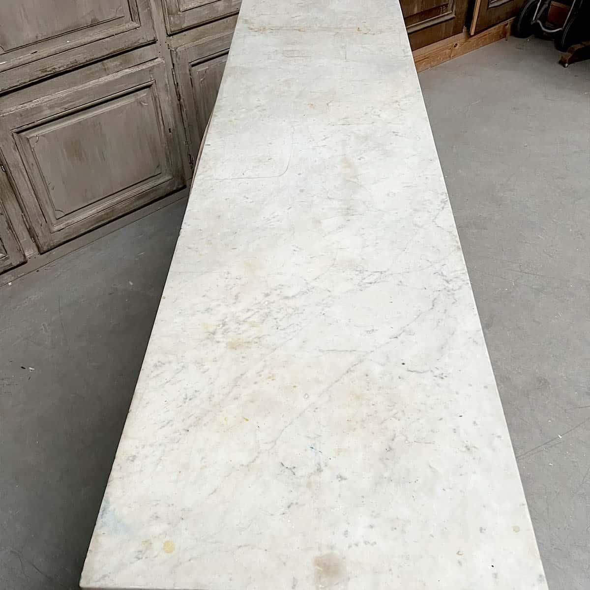Fir counter with Carrara marble top in vendita 8