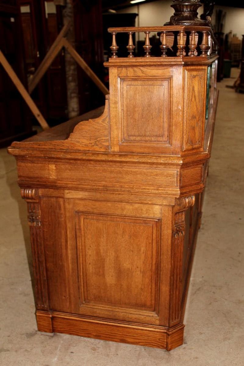 Woodwork Oak Pharmacy Counter – Early 20th Century For Sale