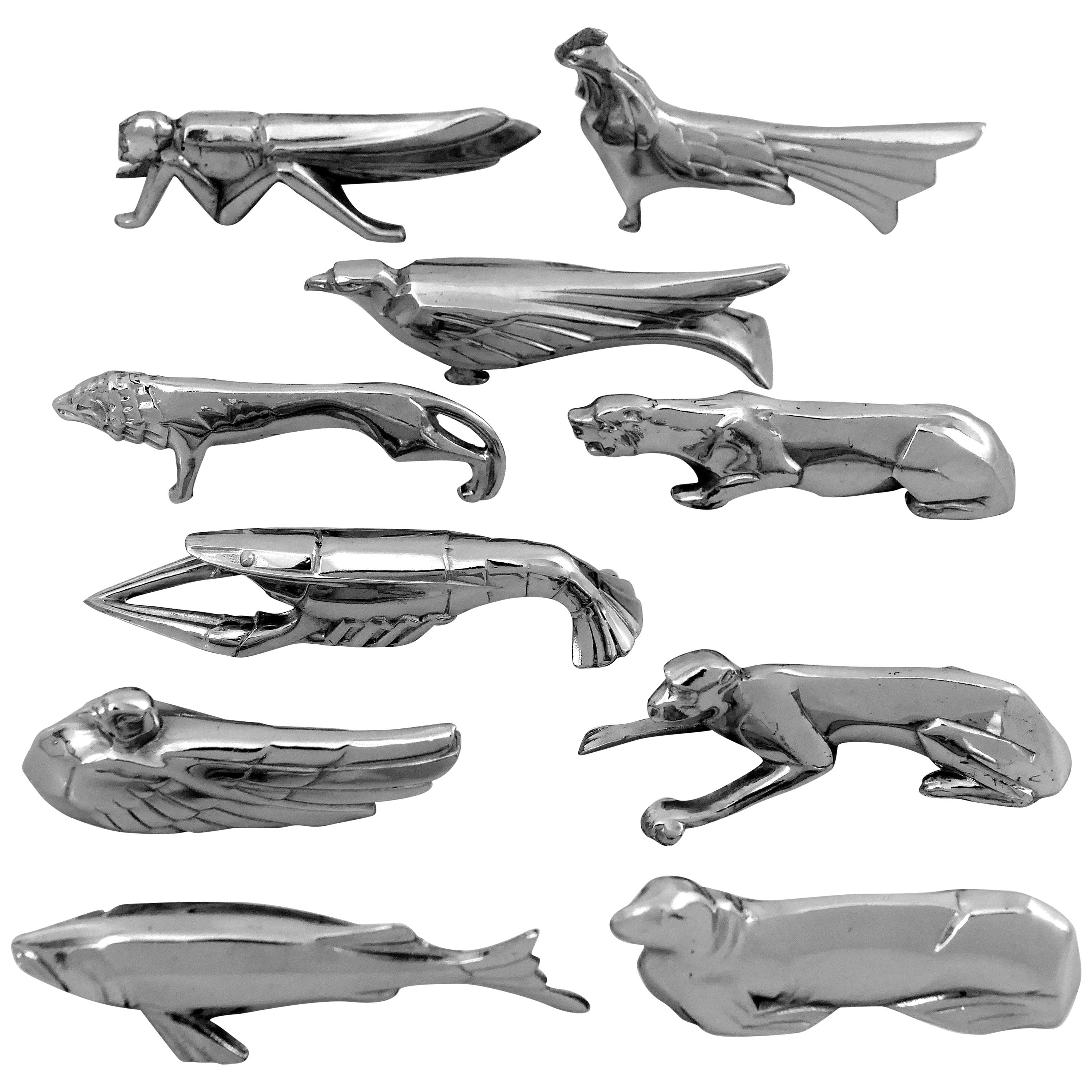 Comptoir General, French Art Deco Knife Rests Set, Animals