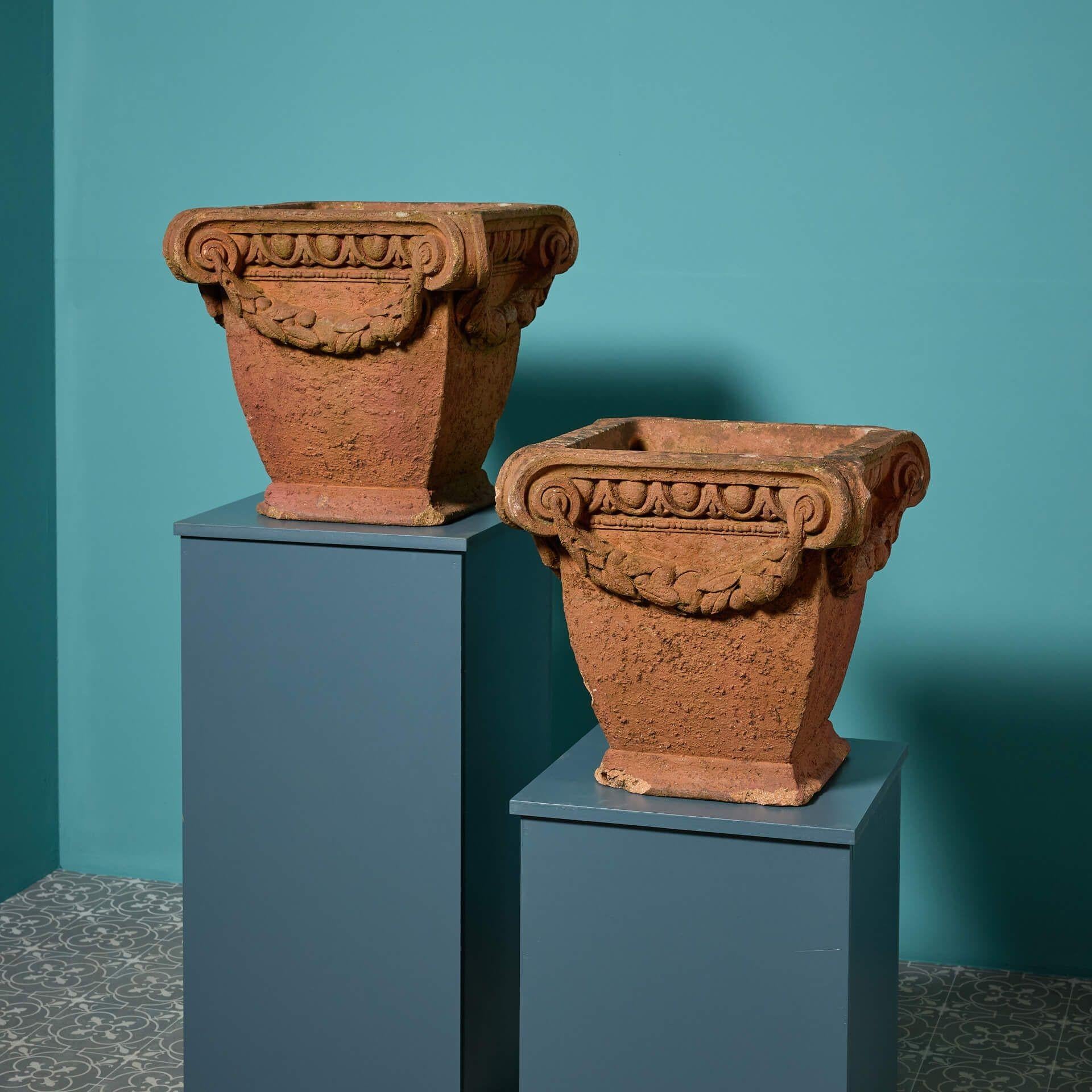 Compton Pottery for Liberty’s Pair of Antique Neoclassical Terracotta Pots For Sale 1