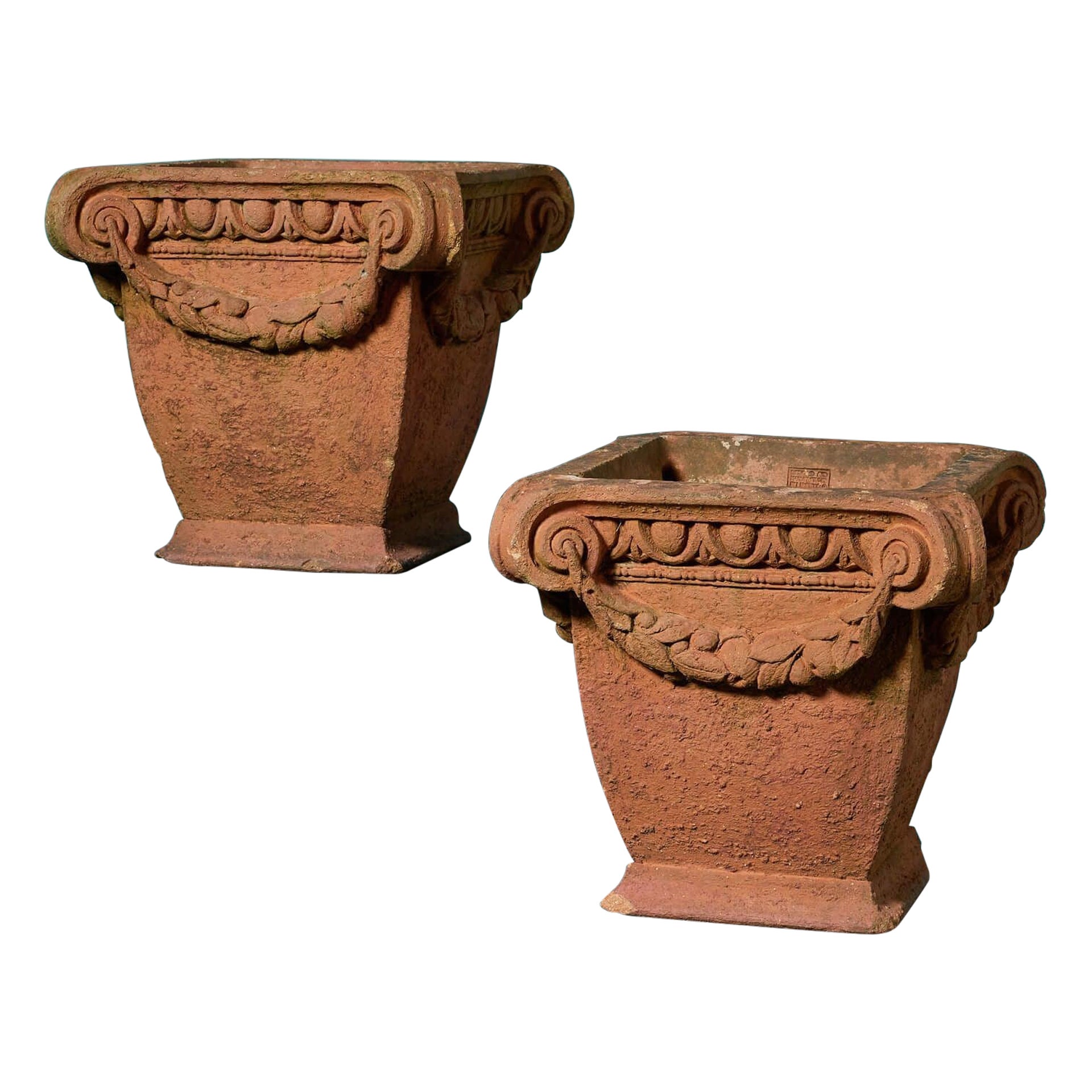Compton Pottery for Liberty’s Pair of Antique Neoclassical Terracotta Pots For Sale