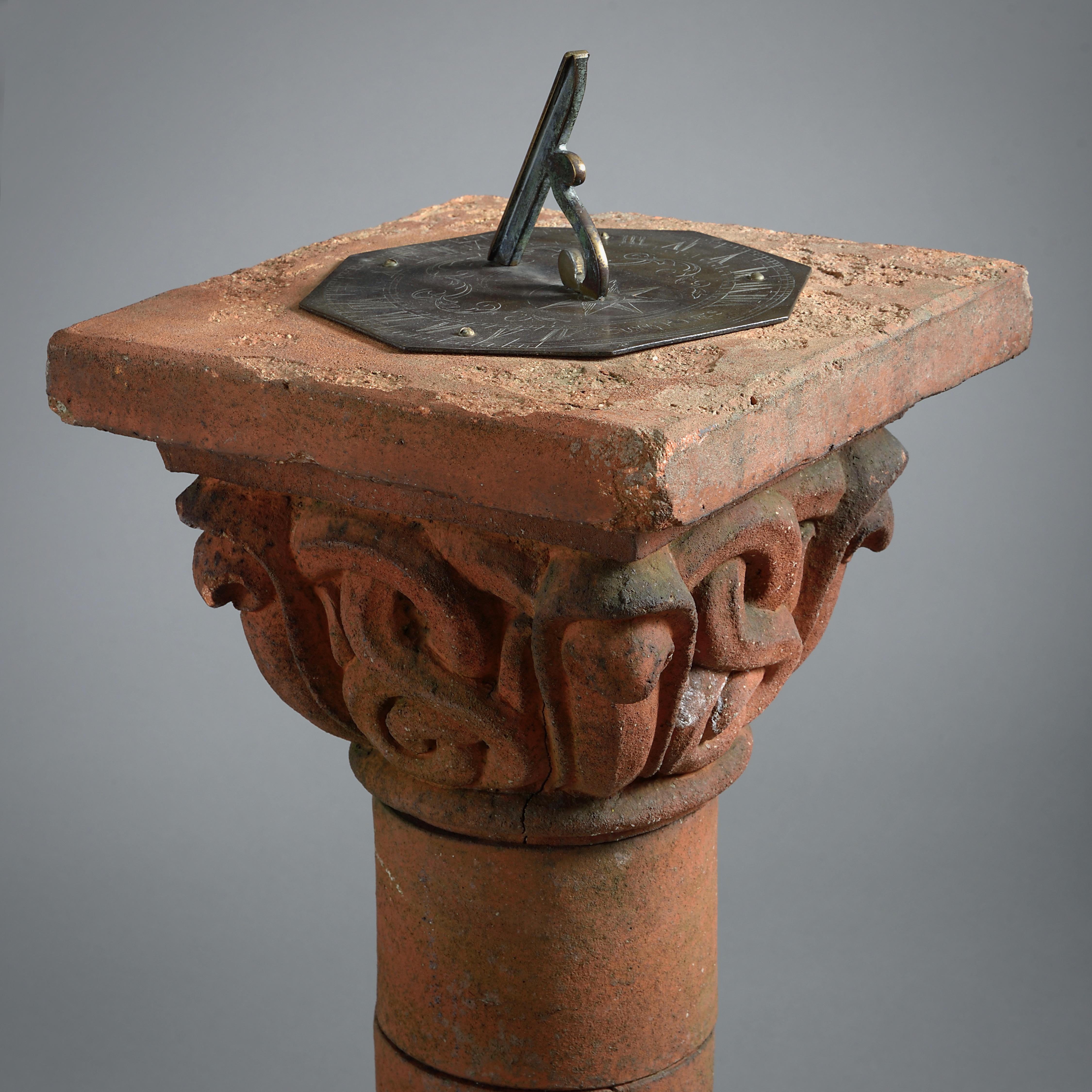 Early 20th Century Compton Pottery Terracotta Sundial For Sale