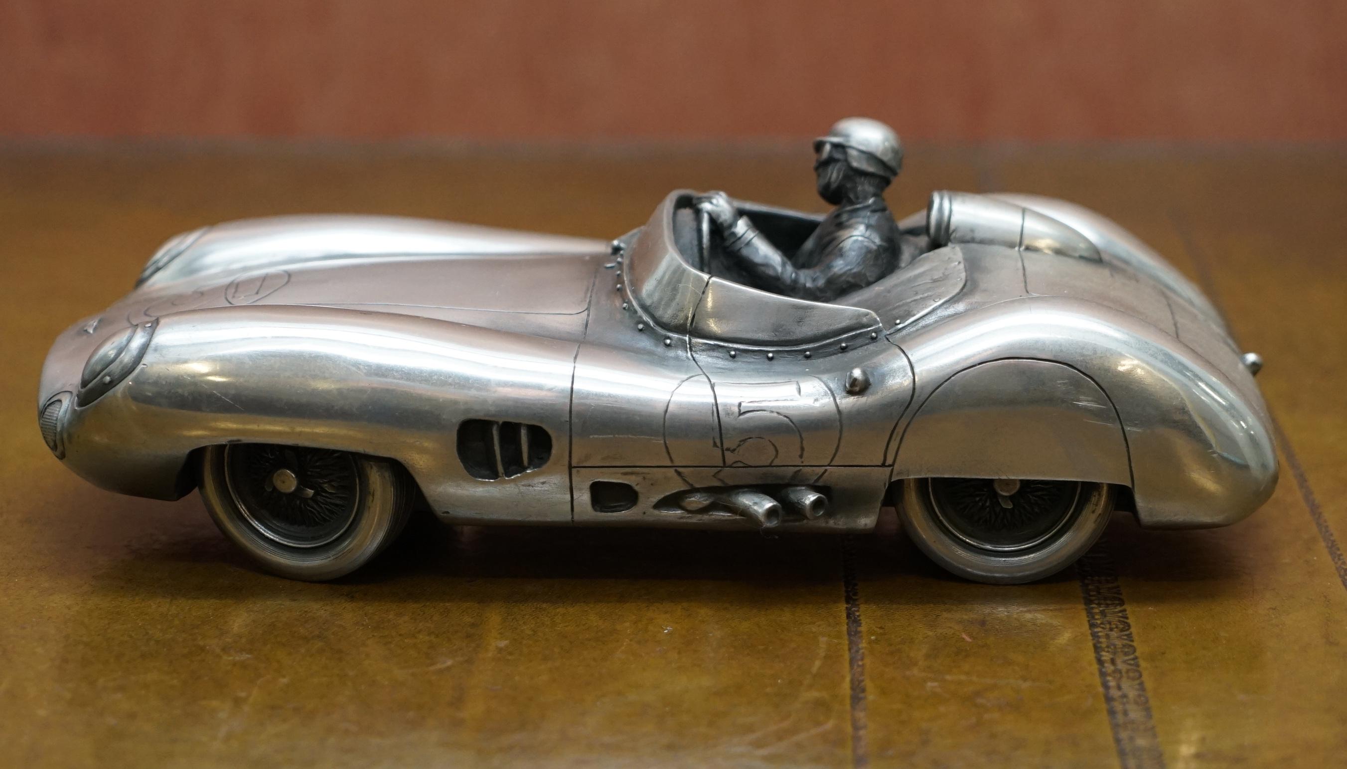 Hand-Crafted Compulsion Gallery Pewter Large Aston Martin DBR1 Car Model 1959 Le Mans Racing