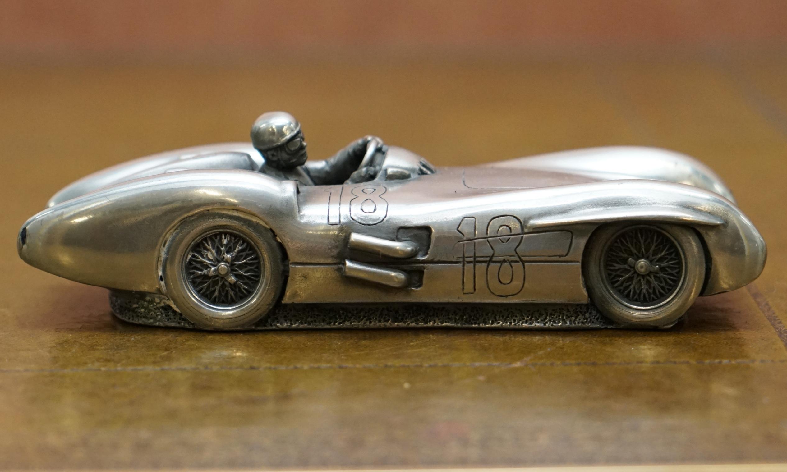 We are delighted to this lovely original Pewter-plated small sized Compulsion gallery 1939 Mercedes-Benz W196 300SLR racing car model

This is a small size, it’s in perfect vintage condition

Monza streamlined type Monza bodywork

The W196s