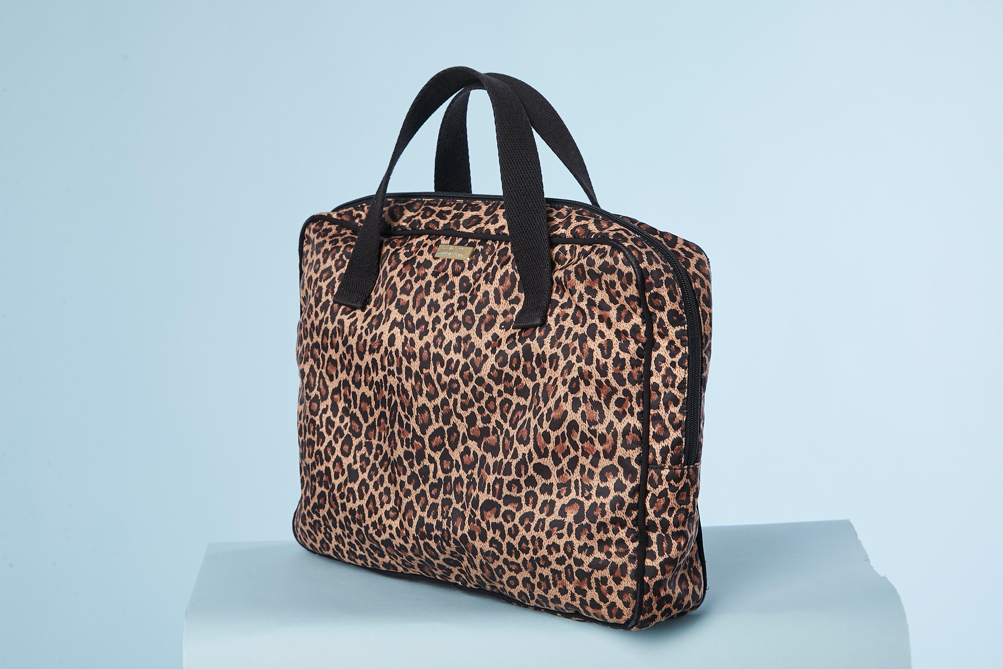 Computer bag in leopard printed nylon Sonia Rykiel  In Excellent Condition For Sale In Saint-Ouen-Sur-Seine, FR