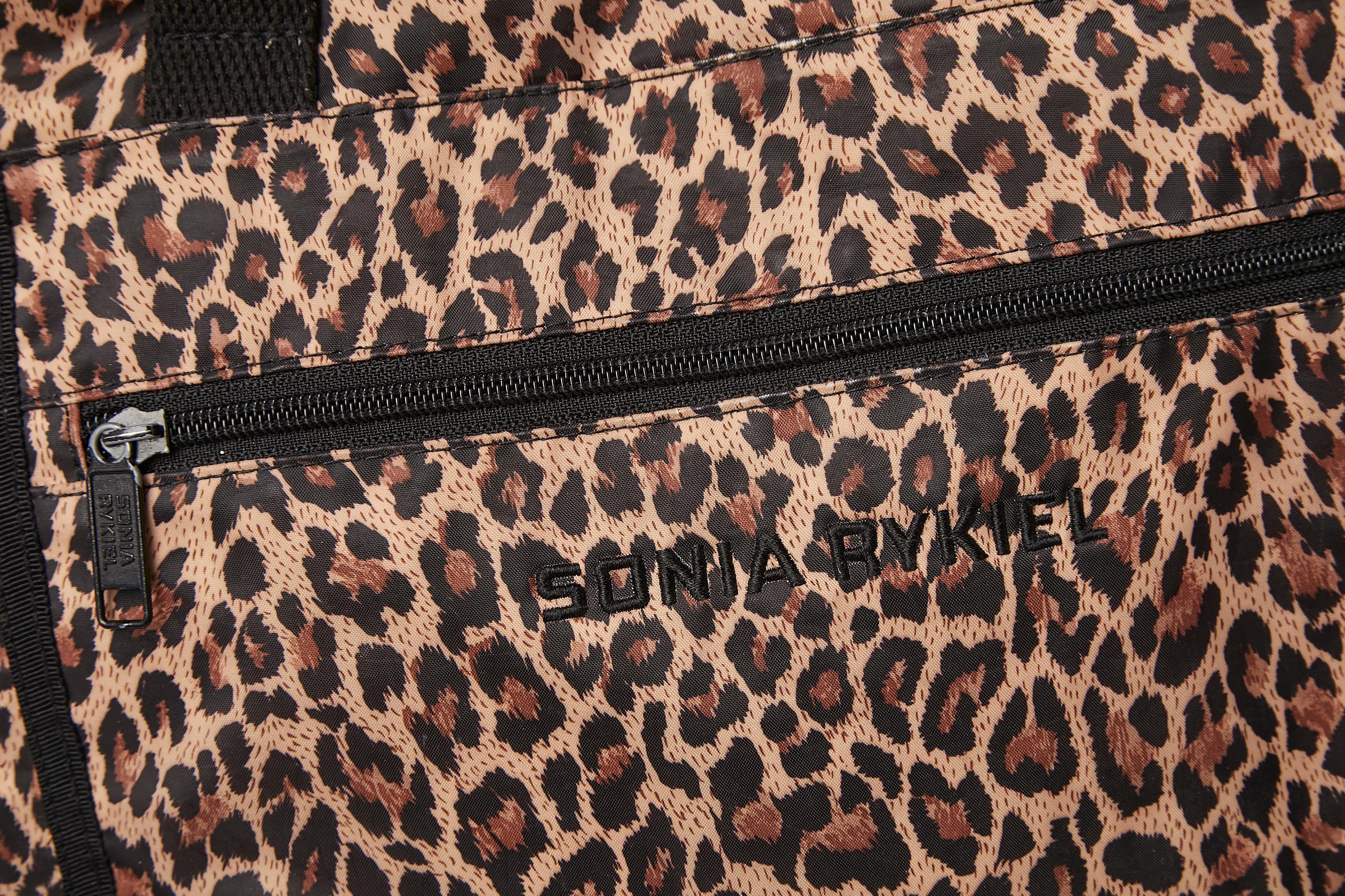 Sac de bureau Sonia Rykiel en nylon imprimé léopard  en vente 1