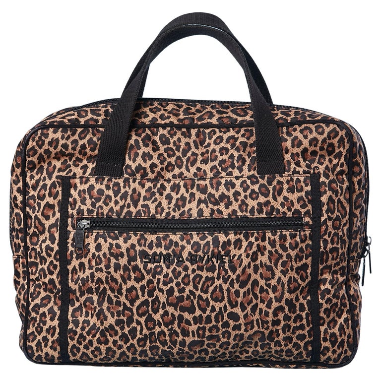 Computer bag in leopard printed nylon Sonia Rykiel For Sale at 1stDibs