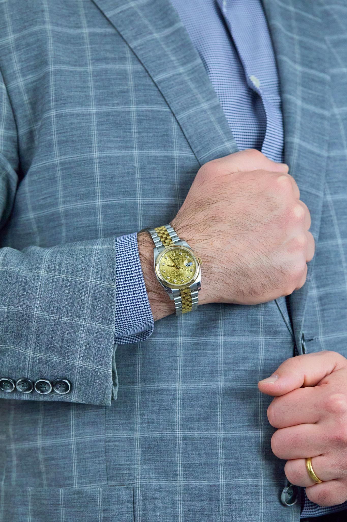 Computer-Zifferblatt Rolex Datejust in 18k zweifarbig, Ref. Nr. 116203 (Zeitgenössisch) im Angebot