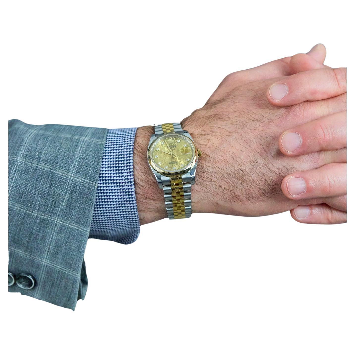 Computer-Zifferblatt Rolex Datejust in 18k zweifarbig, Ref. Nr. 116203 im Angebot