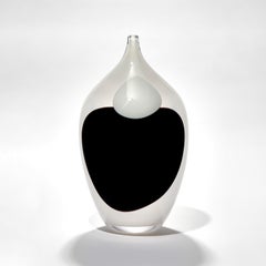 Comsa, a black and white abstract decorative sculptural bottle by Gunnel Sahlin