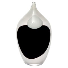 Comsa, a black and white abstract decorative sculptural bottle by Gunnel Sahlin