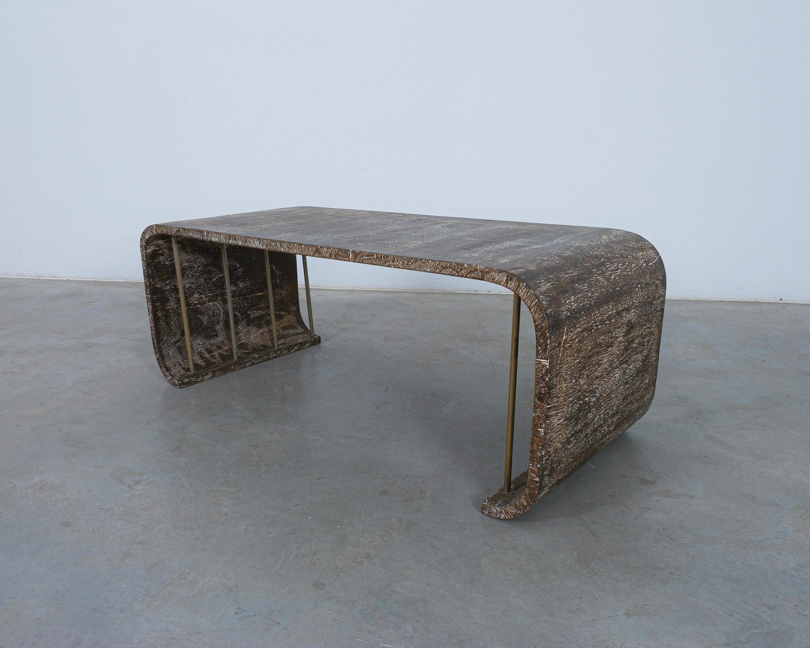 Comté Coffee Table From Cerused Oak, Argentina, 1940 For Sale 1