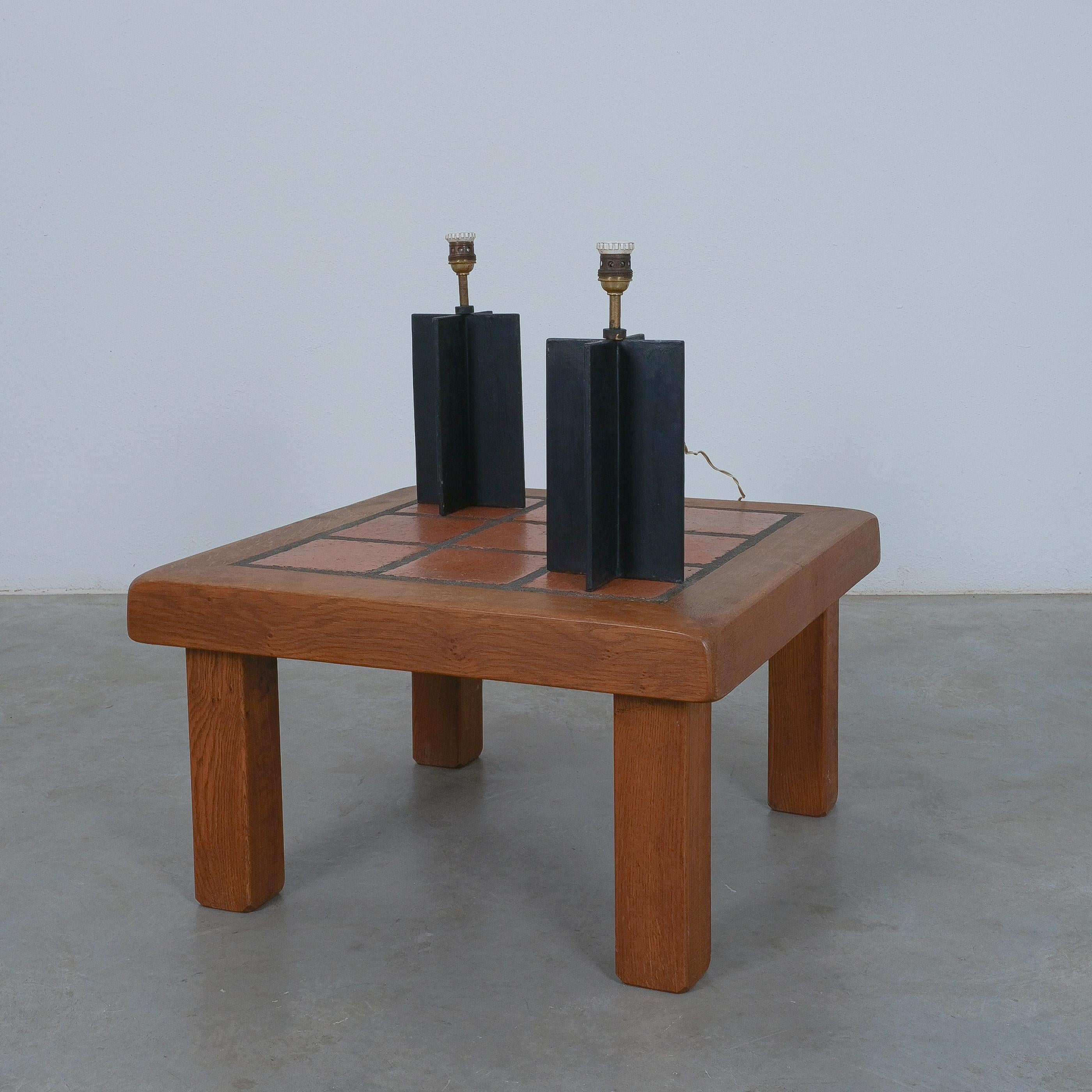 Mid-Century Modern Comté Croisillon Table Lights 1940 For Sale