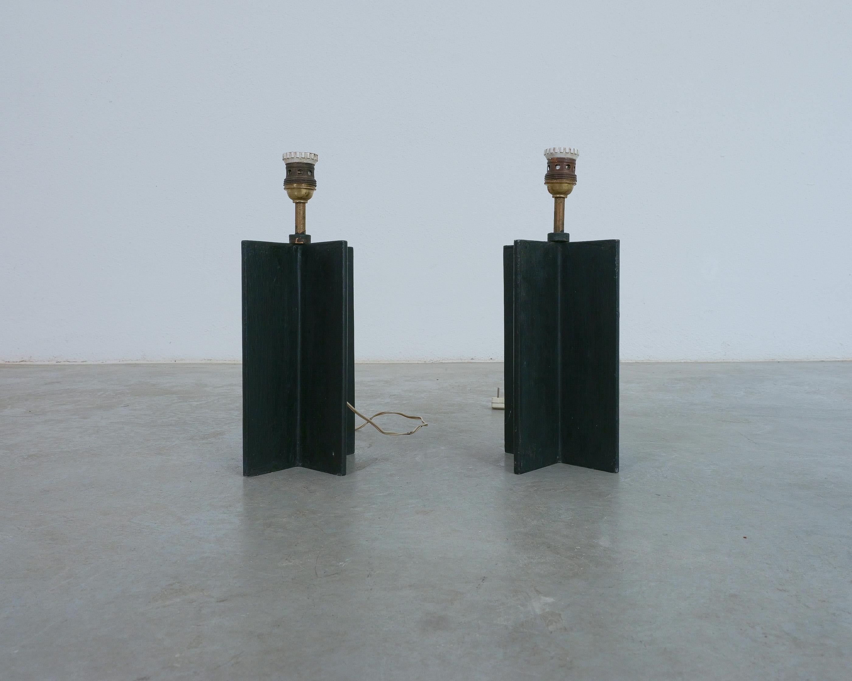 Mid-20th Century Comté Croisillon Table Lights 1940 For Sale