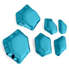 Contemporary Set of 6 'Kamyki' Mirrors by Zieta, Sapphire