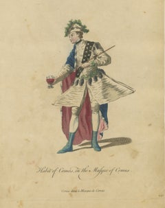 Comus in Milton's Masque of Comus, Georgian Stage Costume, Jefferys Print, 1757