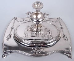 Comyns English Edwardian Regency Sterling Silver Inkstand, 1905