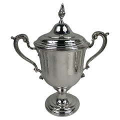 Antique Comyns English Neoclassical Sterling Silver Trophy Cup Urn, 1922