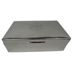 Comyns Sterling Silver Box with British Army Regimental Coat of Arms