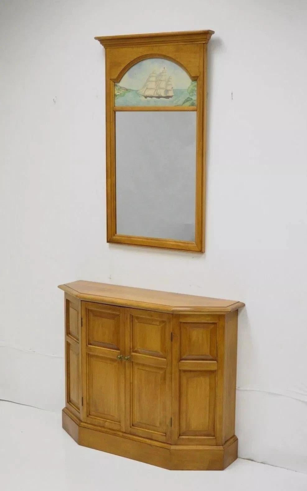 Please contact us with your zip code to confirm a shipping quote before purchasing.
When ready to purchase, please include your phone number below for delivery coordination.

Vintage Conant Ball Colonial Style Maple Wood Console Cabinet Table with