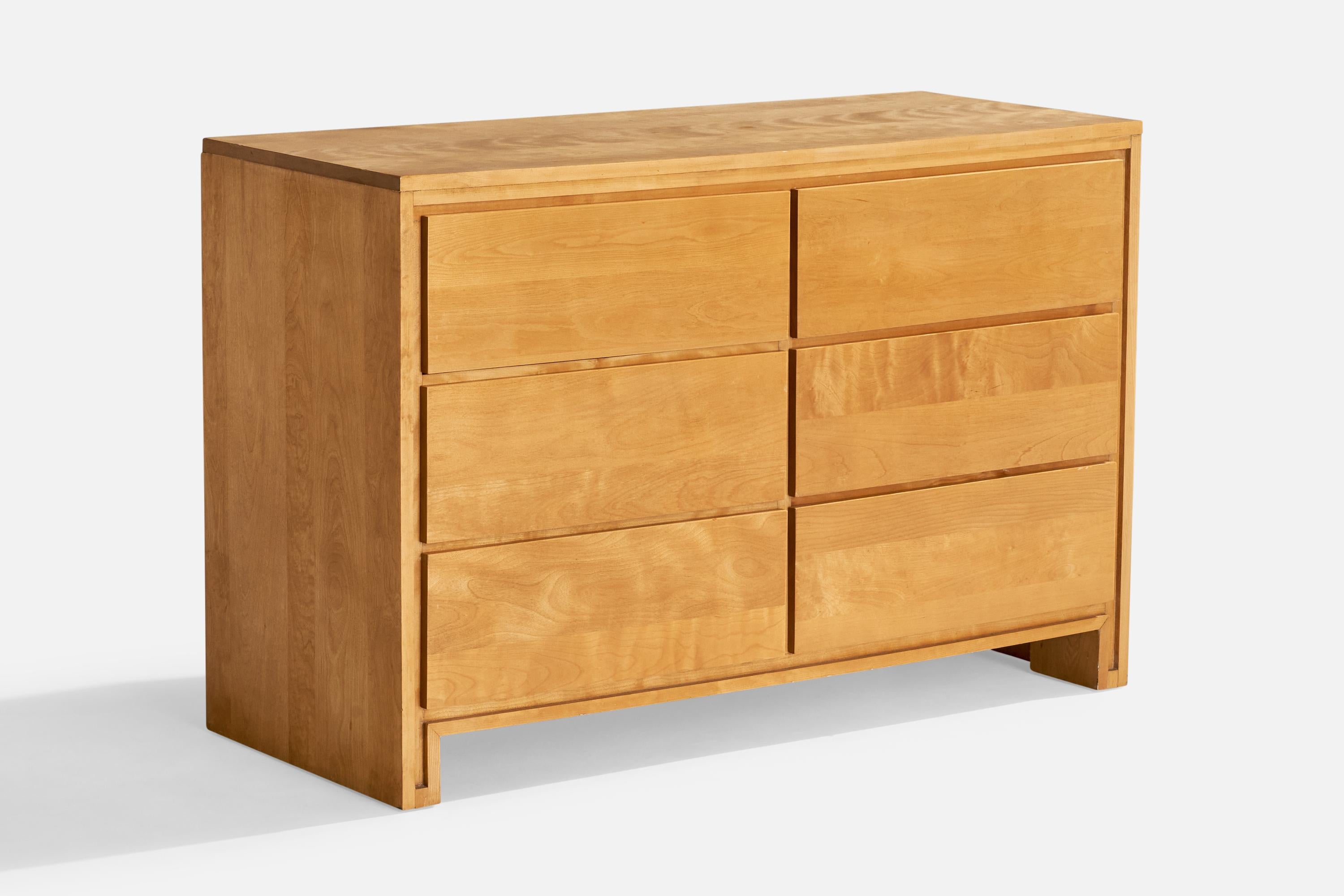 A maple dresser produced by Conant Ball, USA, c. 1950s.