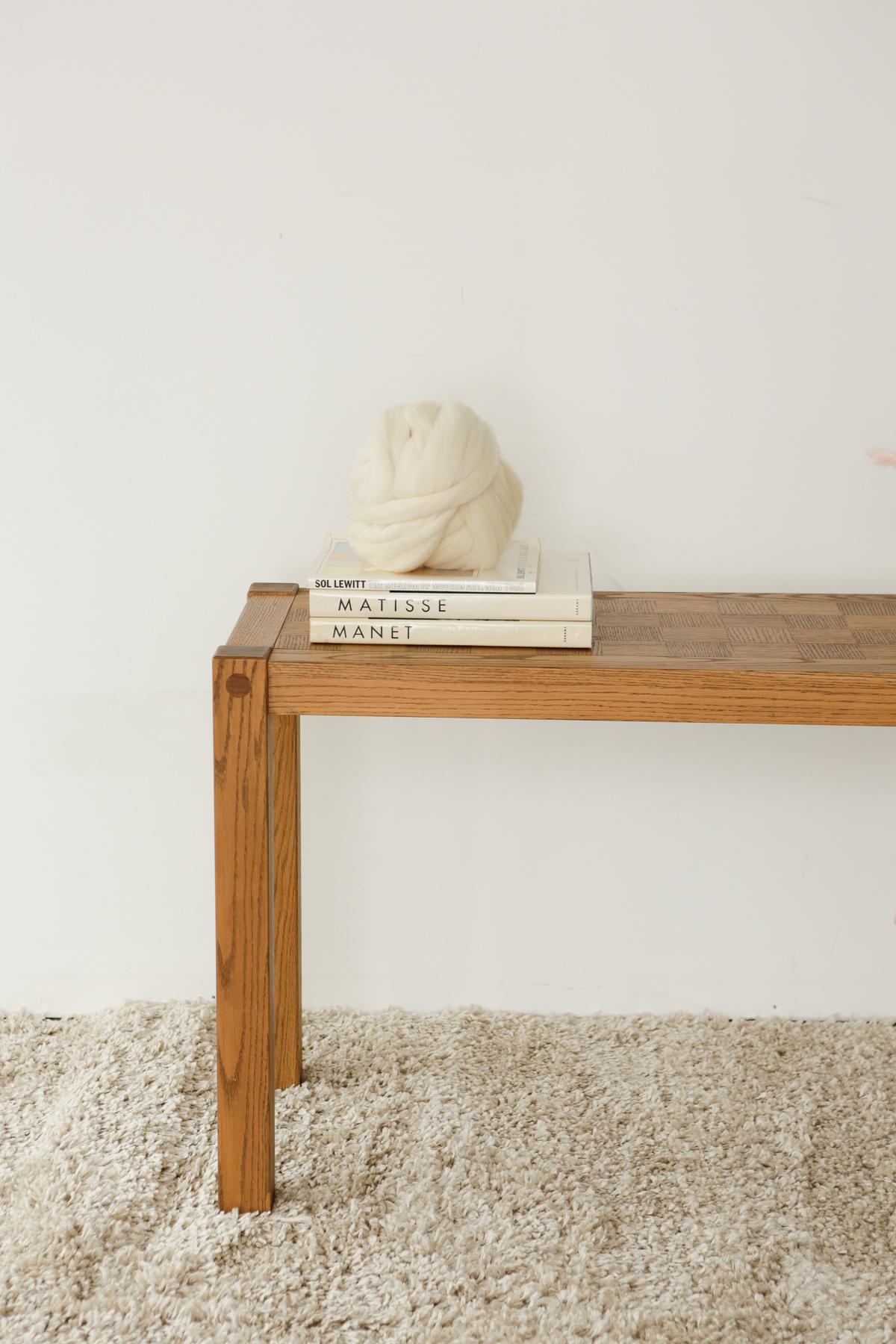 checkered console table