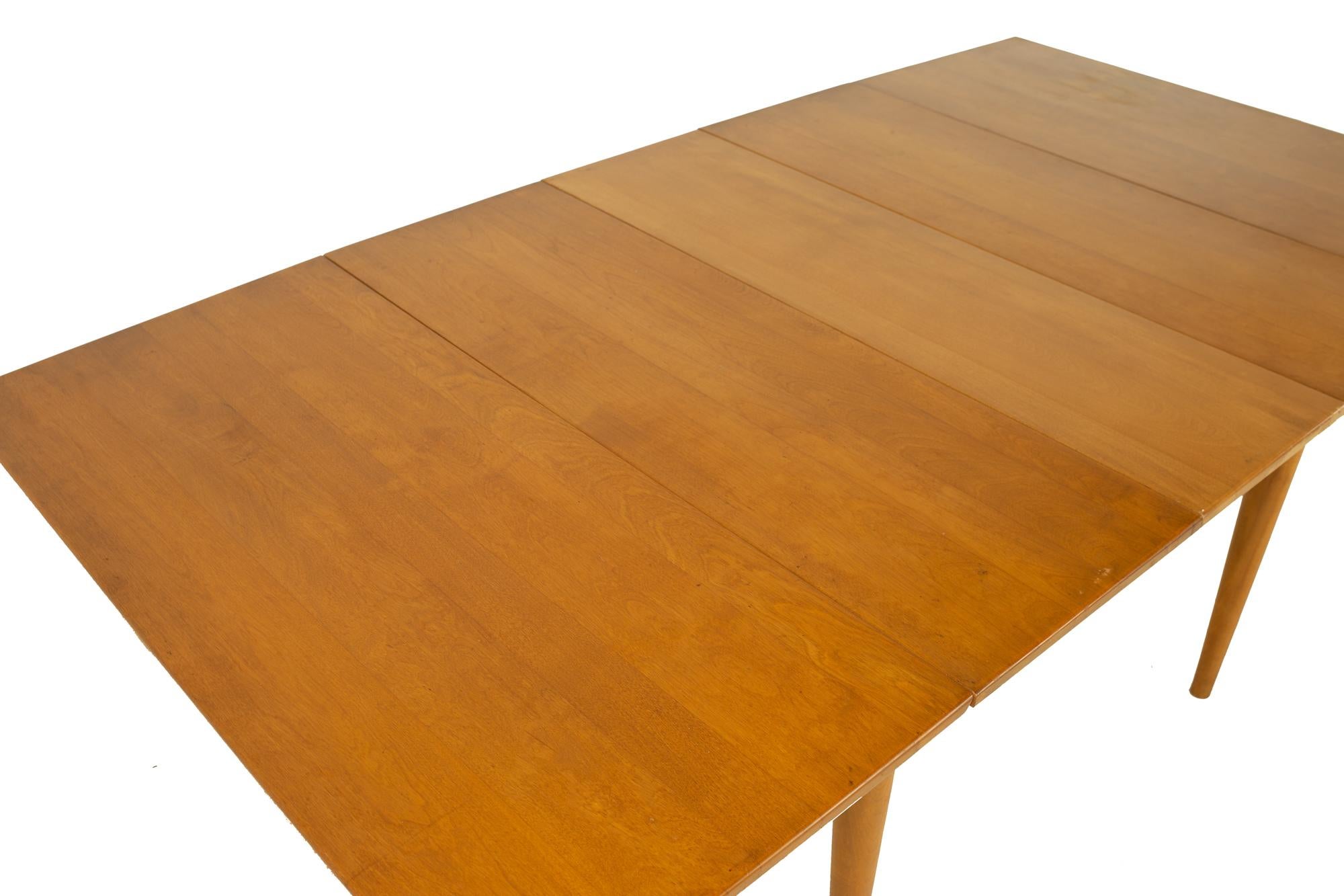 Conant Ball Mid Century Drop Leaf Maple Dining Table with 2 Leaves For Sale 3