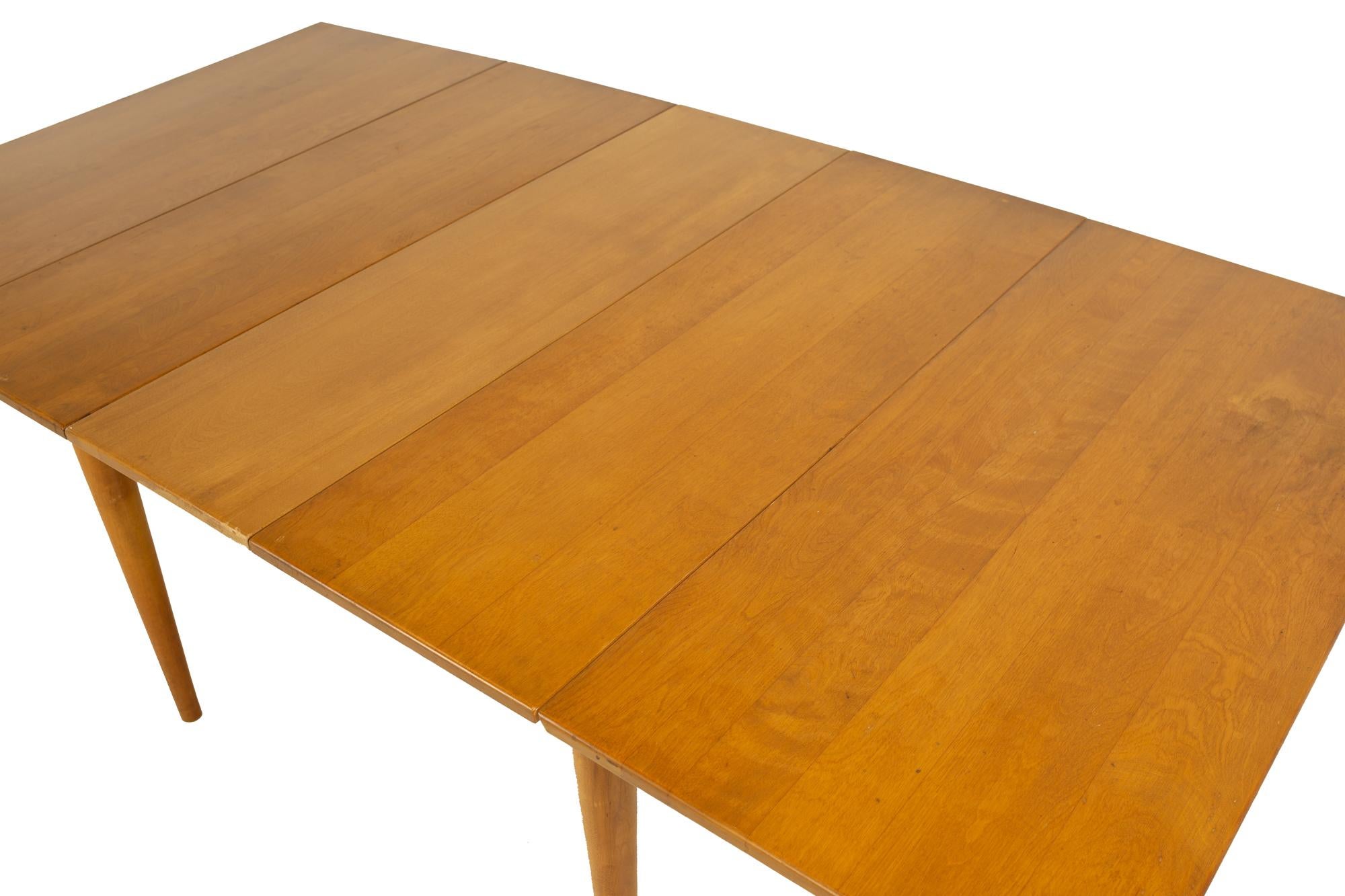 Conant Ball Mid Century Drop Leaf Maple Dining Table with 2 Leaves For Sale 4