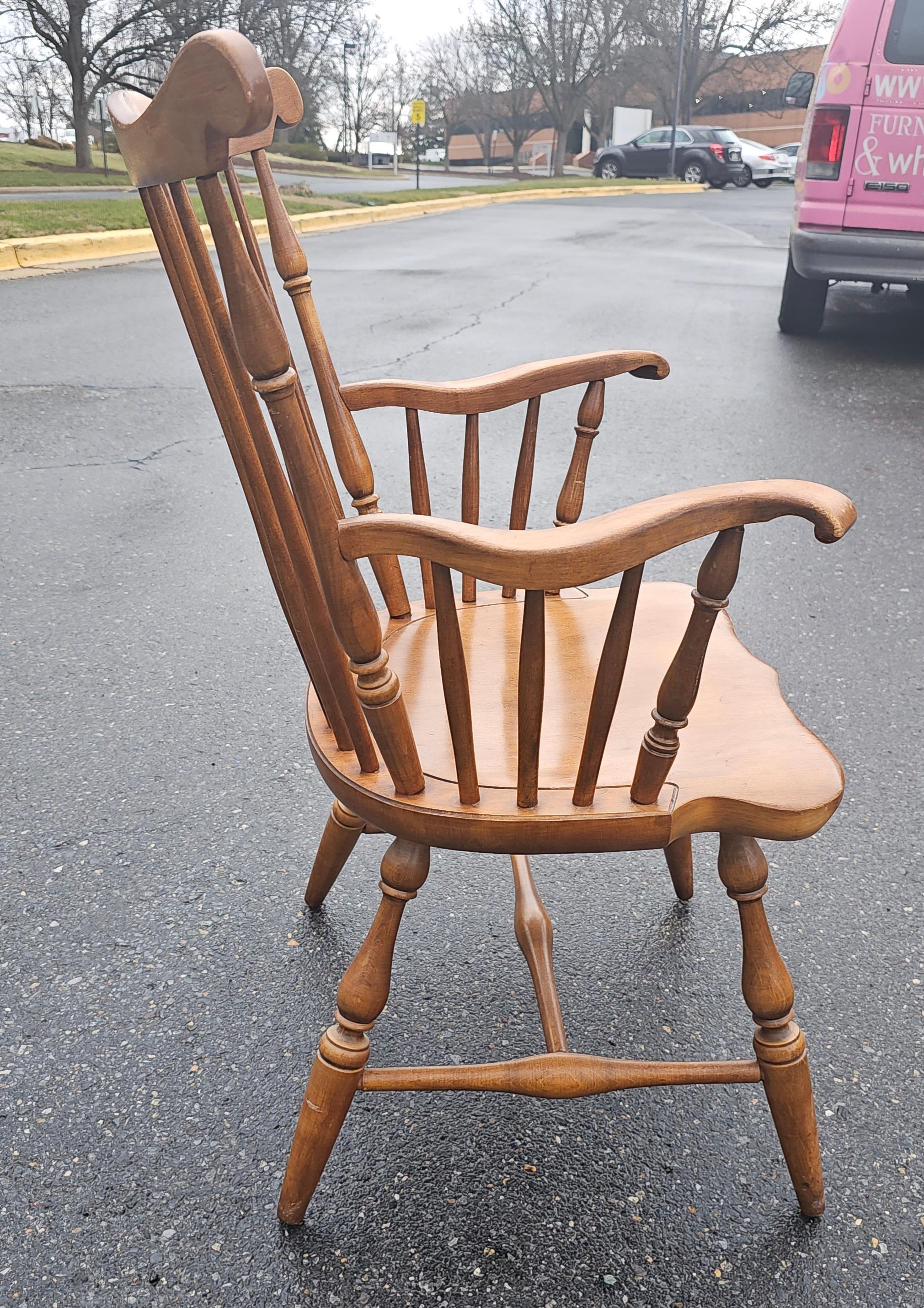 Conant Ball Mid Century Maple Windsor Armchair in good vintage condition. Rock solid built. Measures 27