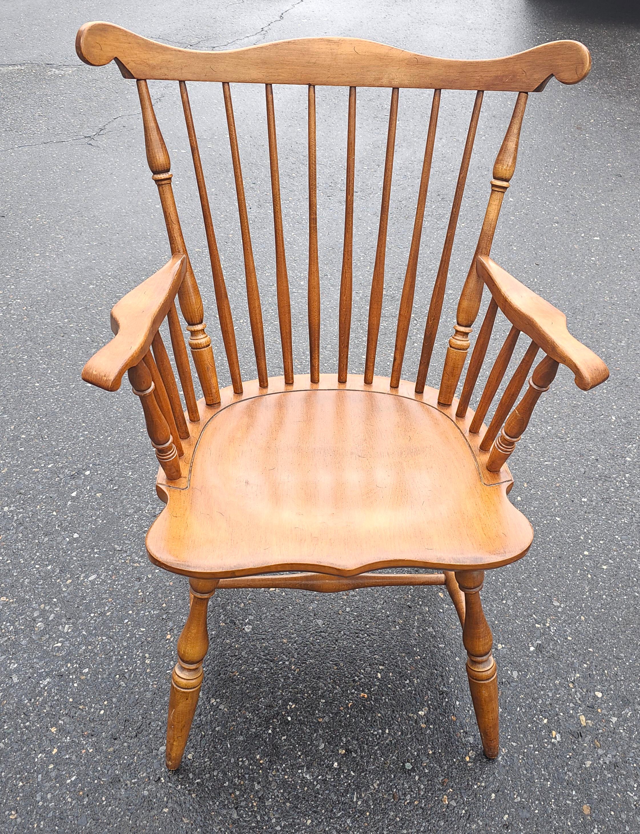 Stained Conant Ball Mid Century Maple Windsor Armchair  For Sale