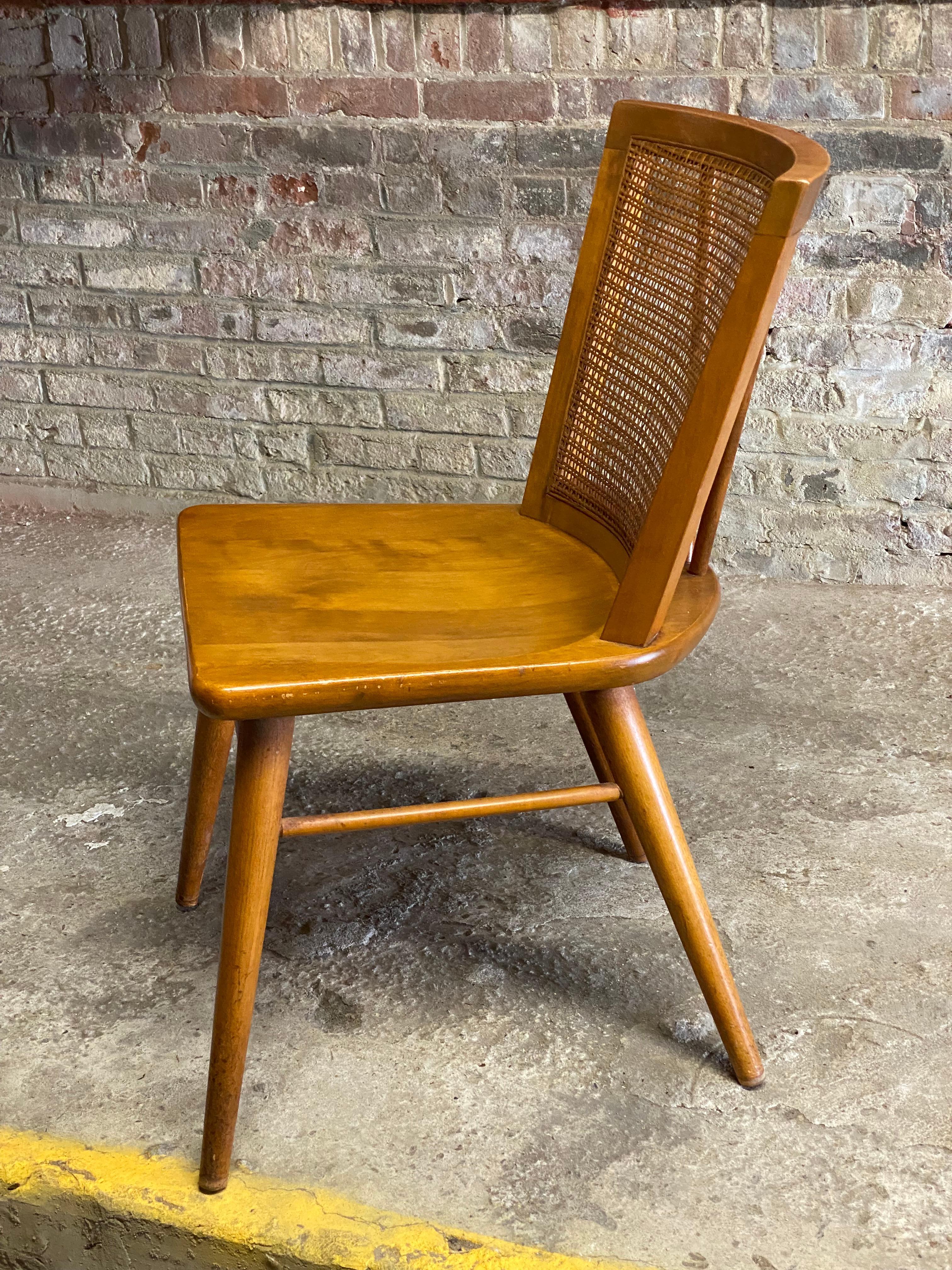 American Conant Ball Mid-Century Modern Maple and Cane Back Chair