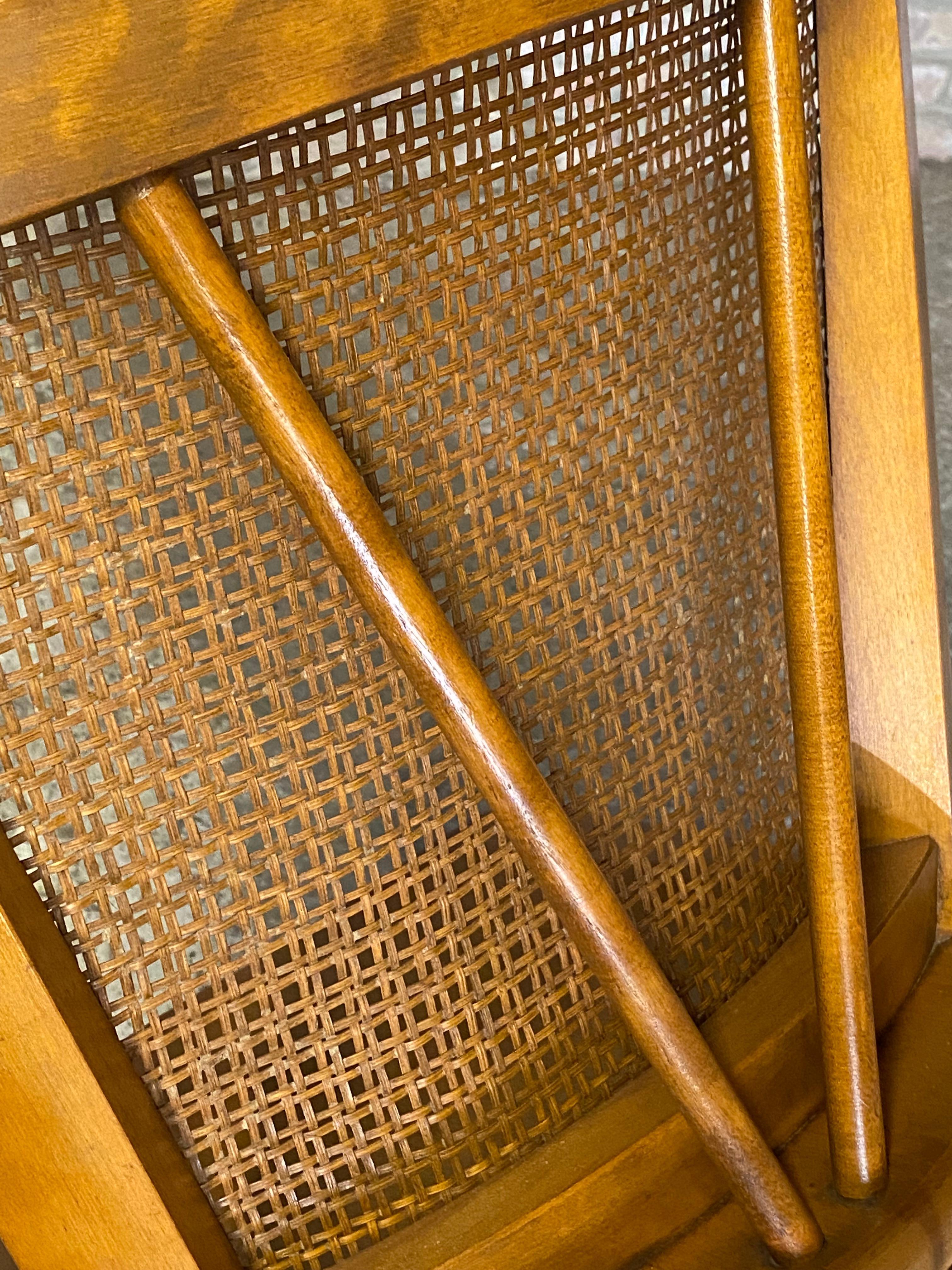 Mid-20th Century Conant Ball Mid-Century Modern Maple and Cane Back Chair