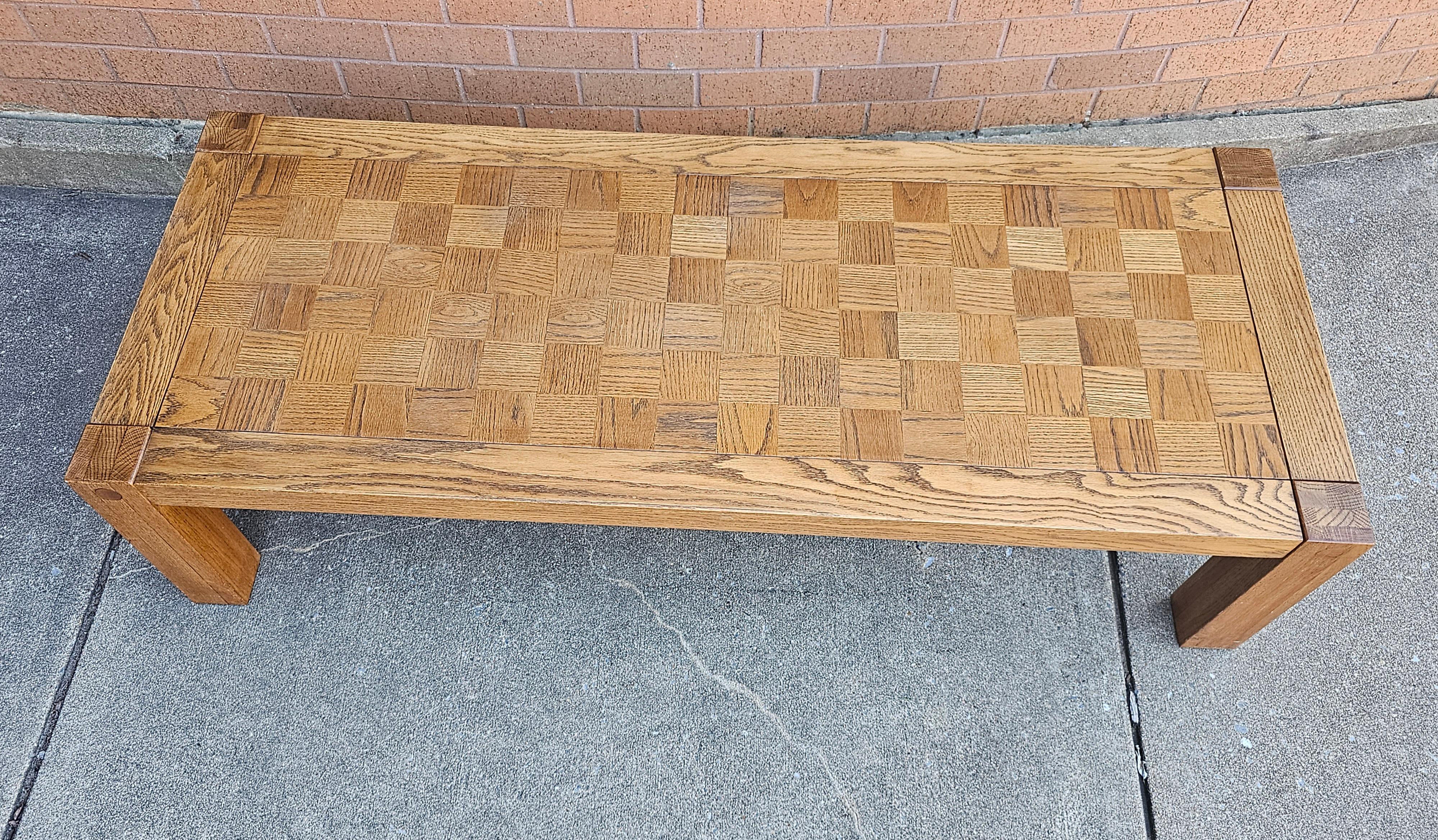 Mid-Century Modern Conant Ball Mid-Century Oak Parquet Checquered Cofee Table For Sale