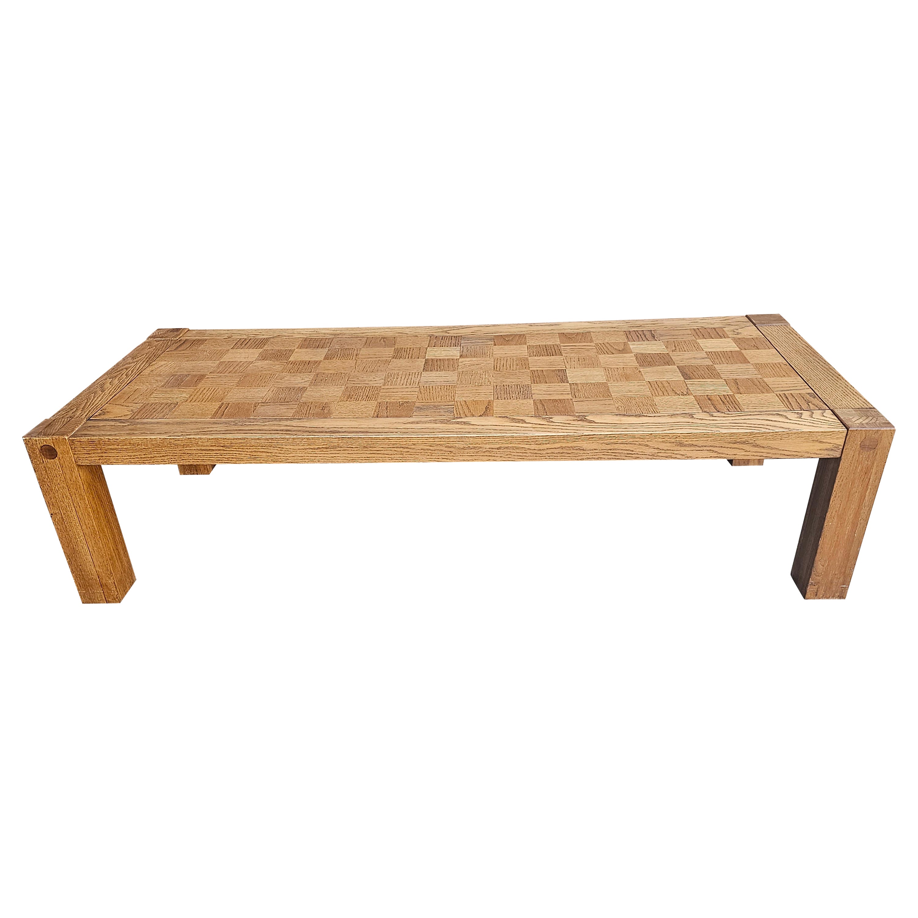 Conant Ball Mid-Century Oak Parquet Checquered Cofee Table