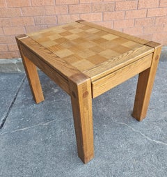 Conant Ball Mid-Century Eiche Parkett Schachbrettmuster Beistelltische, Paar