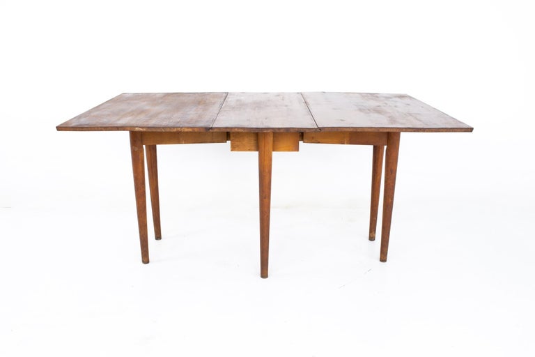 Conant Ball Mid Century Solid Maple Drop Leaf Dining Table For Sale at