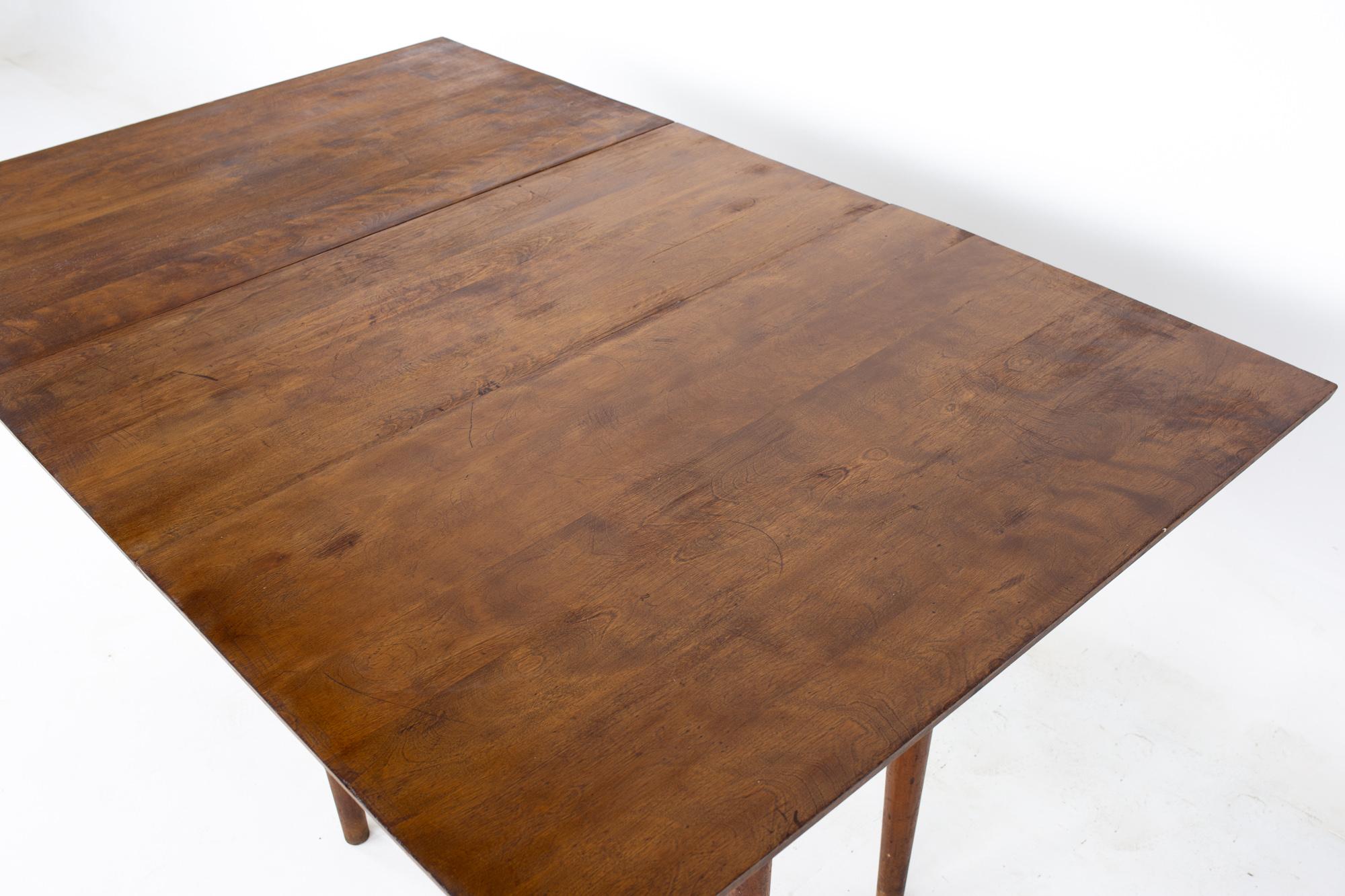 Late 20th Century Conant Ball Mid Century Solid Maple Drop Leaf Dining Table For Sale