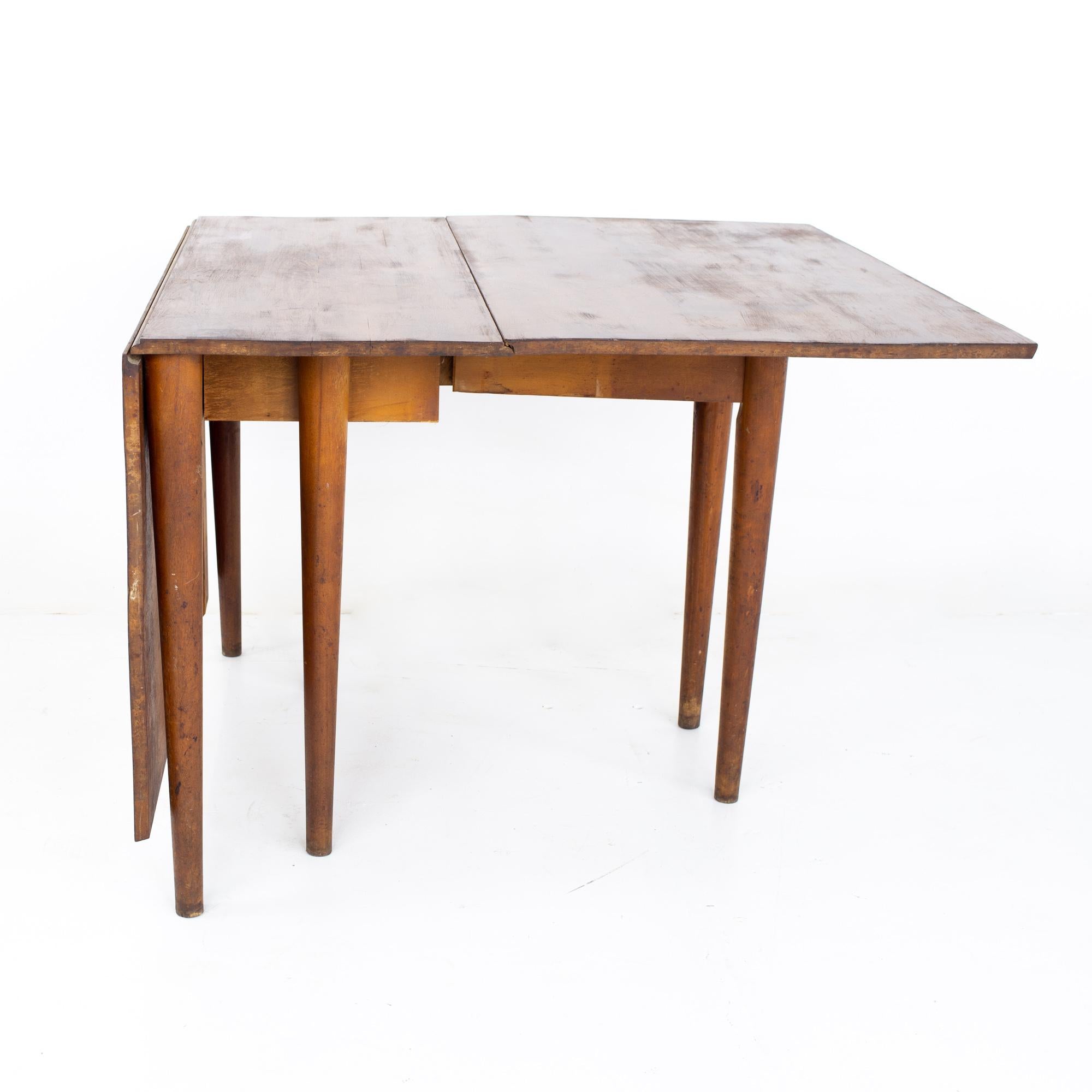 Conant Ball Mid Century Solid Maple Drop Leaf Dining Table For Sale 1