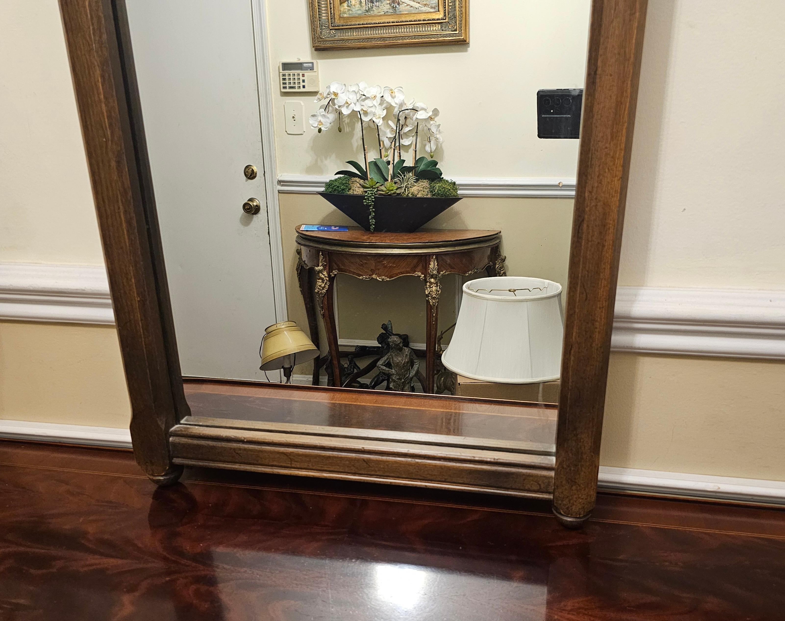 American Conant Ball Mid Century Walnut Frame Wall Mirror For Sale