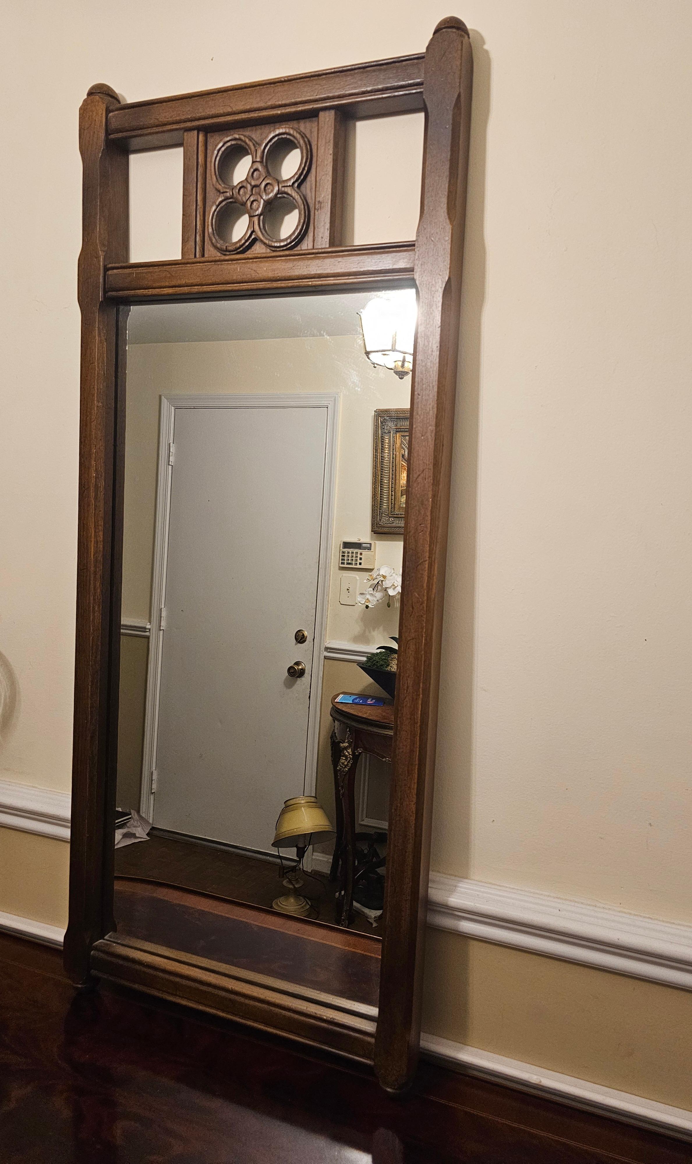 Other Conant Ball Mid Century Walnut Frame Wall Mirror For Sale
