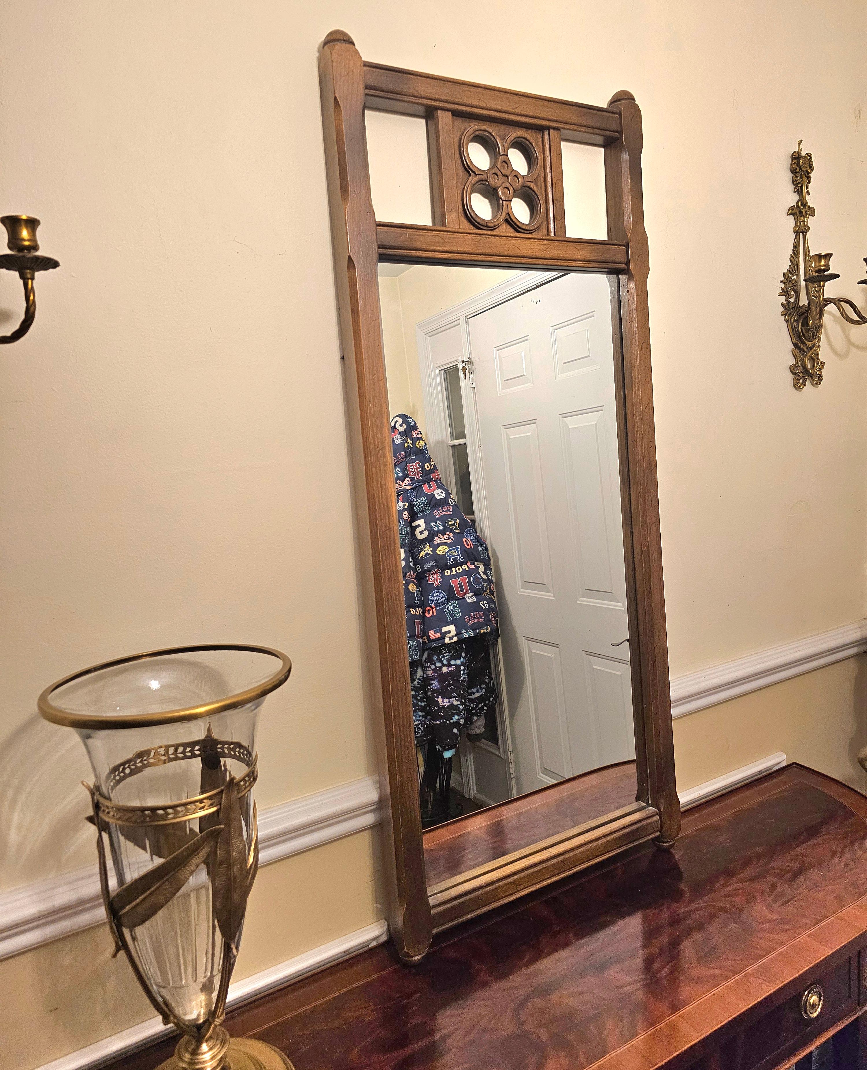 Conant Ball Mid Century Walnut Frame Wall Mirror In Good Condition For Sale In Germantown, MD