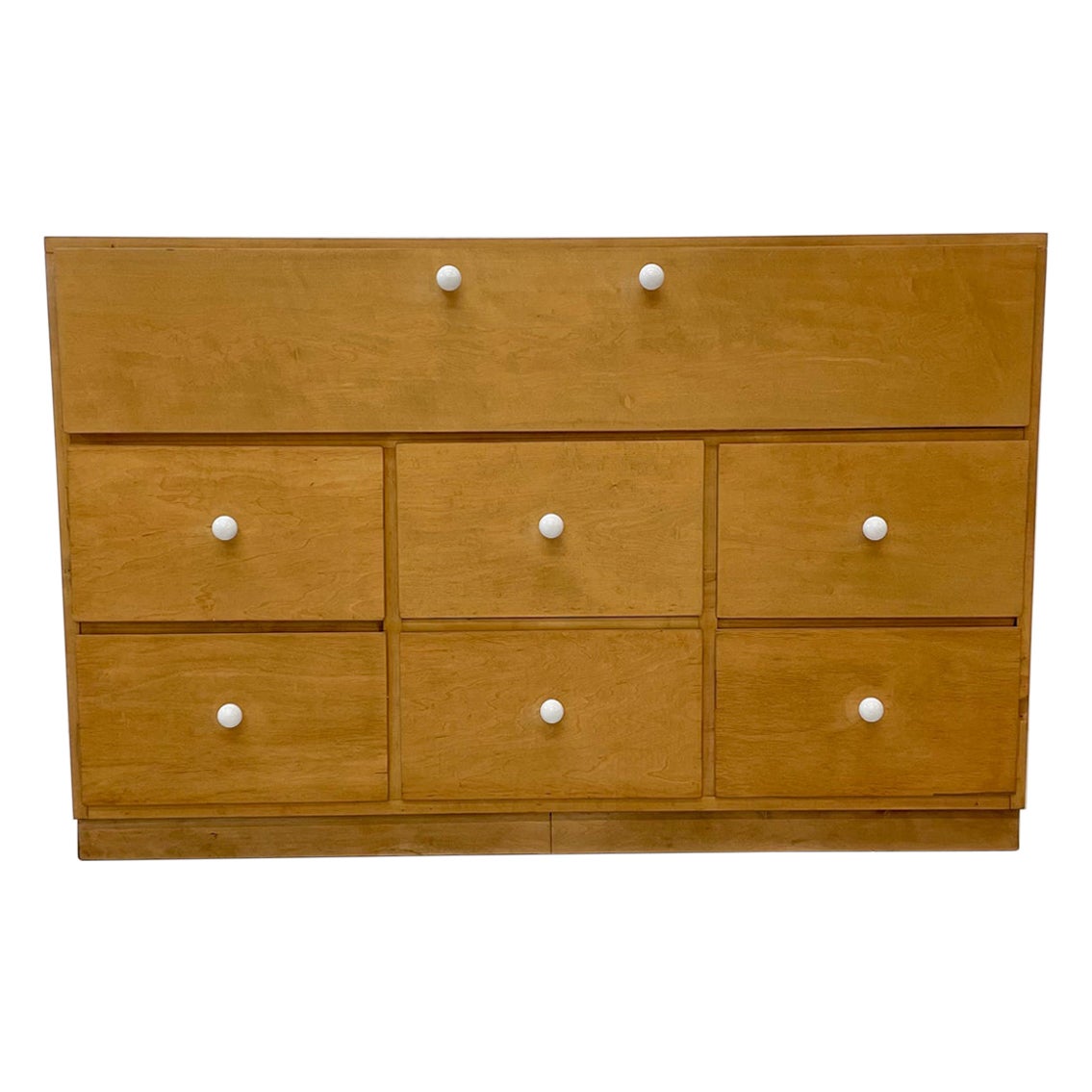 Conant Ball Old Cabinet Dresser in Solid Maple Wood with Fancy White Pulls 1900