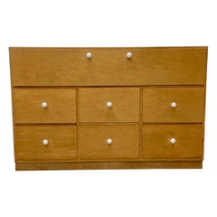 Conant Ball Old Cabinet Dresser in Solid Maple Wood with Fancy White Pulls 1900