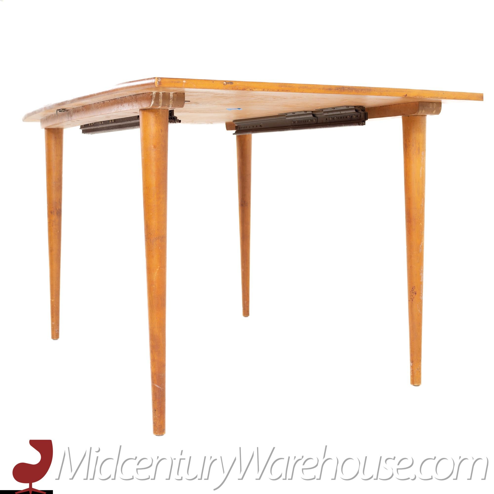 Conant Ball Style MidCentury Blond Rectangular Dining Table with Peg