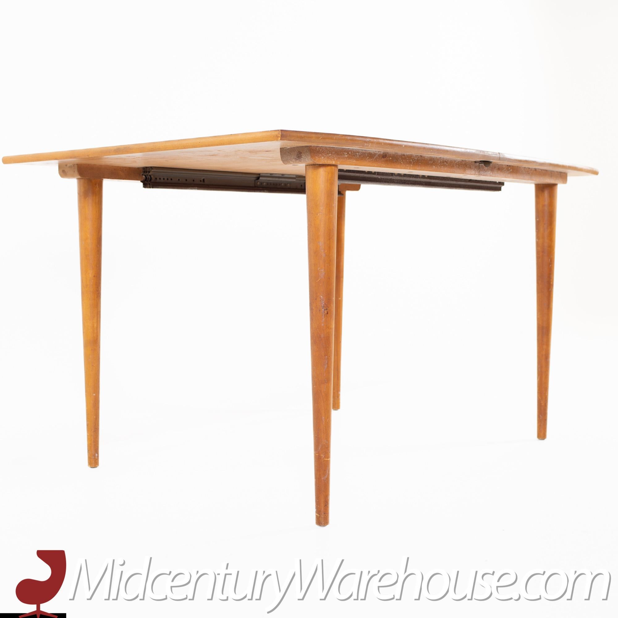 Mid-Century Modern Conant Ball Style Mid-Century Blond Rectangular Dining Table with Peg Legs For Sale